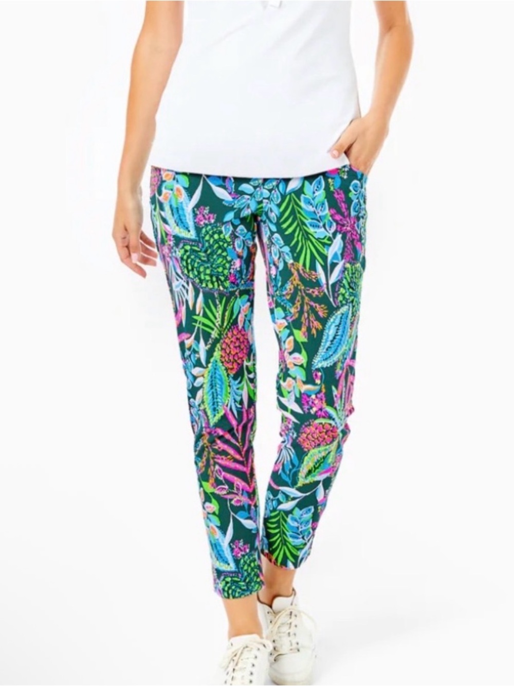 Lilly Pulitzer Luxletic  Corso Sunshine Jungle Women's Golf Pants 8
